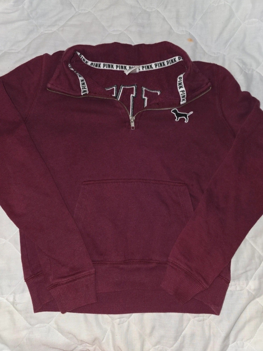 Victoria's Secret PINK Women's Half-Zip Sweater - Burgundy